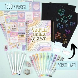 STMT Positivity Journaling Set, Includes Over 1500 Gratitude Journal Supplies, Self-Care Journal, Guided Journal, Daily Journal with Prompts, Bullet Journal Kit, Mindfulness Journal, Great Gifts