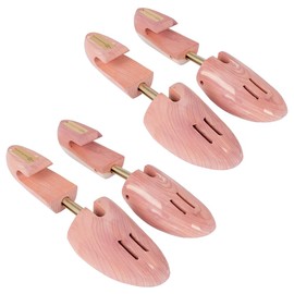 FootFitter Cedar Shoe Trees for Men, Full Block Wide Heel Hook Shoe Shapers (Two Pack, Small (6-7.5))