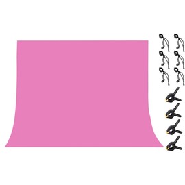 LYLYCTY Pink Non-Woven Fabric Backdrop 10x8ft Solid Color Photography Background Studio Photo Props with 4X Spring Clamps,6X Clips WLY47