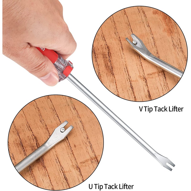 Staple Remover with Tack Remover Tool, Upholstery Construction Nail Puller