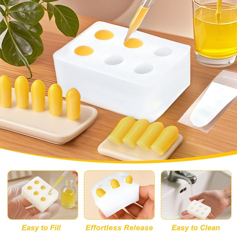 Reusable Silicone Suppository Molds Kit – 4-Pack 2ML Molds for