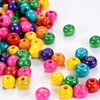 DAHI 600 PCS Colourful Wooden Beads 10mm Loose Round Wooden