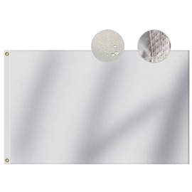 Heavy Duty Solid White Blank Flag 3x5 Ft, Longest Lasting Oxford Nylon 210D|Four Rows Stitching Fly Ends|DIY Plain White Flags Decoration Gift Yard House Banner