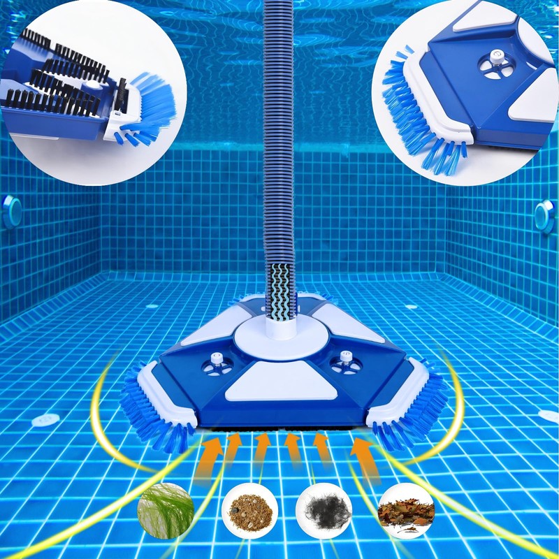 Havrlqi Pool Vacuum Head with,Pool Vacuum Head with Side Brush