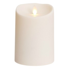 Luminara Outdoor Flameless Candle: Plastic Finish, Unscented Moving Flame Candle with Timer (5" Ivory)