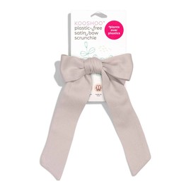 Kooshoo Plastic-Free Satin Bow Scrunchie - Pumice Stone, 1 Pack