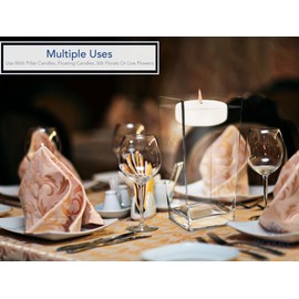 Royal Imports Flower Vase Glass Square Tapered Decorative Tabletop Centerpiece for Home Decor, Wedding Bouquet, Floral Gift Arrangement - Tall Square Tapered Shape, 10" Tall, 5"x5" Opening Clear