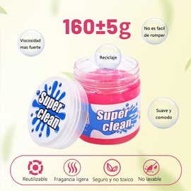 5 Pcs Gel de Limpieza, Gel Limpiador de Auto, Limpiador de Grietas de Automóviles, Reutilizable, Adecuado para Teclados de Coche, Rejillas de Ventilación Del Aire Acondicionado, Etc