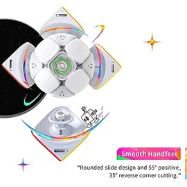 Bokefenuo Cuber GAN251 M Air 2x2 Magnetic Speed Puzzle Cube Stickerless Gan 251 M Air Cubo 48 Magnets Toy for Kids Frosted Surface