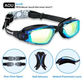 Aouloves Swim Goggles,Anti Fog No Leaking Clear Vision Water Pool Swimming Goggles for Adult Men Women Youth