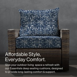 Honeycomb Outdoor Essentials Deep Seat, 24 x 24, Boheme Chair Cushion for Patio Furniture