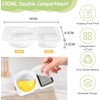 Hetrfly 20PCS Double Compartment Condiment Containers, Reusable Snack Pack Containers,