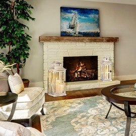 YLIEHS Rustic Wooden Lanterns for Charming Home Decor, Indoor/Outdoor Ambiance, 2-Pack Set with Different Sizes