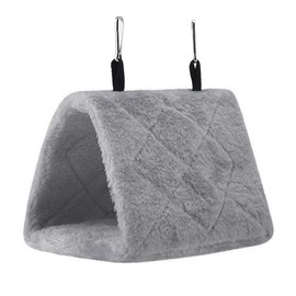 Furry Warm Bird Nest House Winter Parrot Hanging Hammock Cage Tent Plush Bird Hut Hideaway Cute Guinea Pig Hamster House Cave Small Animal Sleeping Bed for Gerbil Parakeet Squirrel Hedgehog