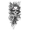 6 Blätter Temporäre Totenkopf und Rosen Tattoos Skull Tattoos Deadhead