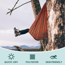 NATUREFUN Ultra-Light Travel Camping Hammock | 300kg Load Capacity,Breathable,Quick-drying Portable Hammock | 2 x Premium Carabiners,2 x Nylon Slings Included | Outdoor Indoor Garden