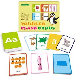 Flash Cards for Toddlers Learning – 54 Double-Sided Alphabet, Number, Color & Shape Cards – Durable Preschool Educational Toys for Kids Ages 2-5, Waterproof & Tear-Resistant, Montessori Early Learning