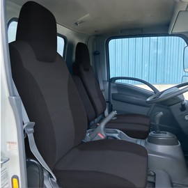 ESMING Custom-Fit Front Seat Cover Replacement for Isuzu NPR 2006-2025 Heavy Duty Truck Seat Cover with Breathable Fabric - Black
