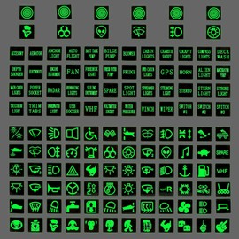 132PCS Rocker Switch Label Decal for Car Centre Console Switch Circuit Panel Label Luminous Stickers Night Safety Decals Graphic Text Stickers for Boat Truck Camper Dashboard Trailer Headlight Control