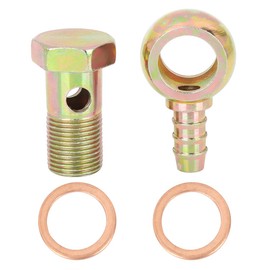 X AUTOHAUX 2 Sets Hollow Screw 18 mm Banjo Hose Barb Bolt Fitting Brakes Accessories Adapter M18 x 1.5