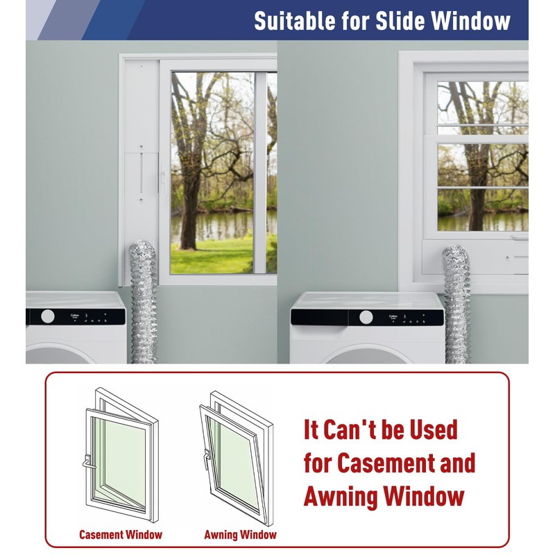 Dryer Vent Window Kit,Adjustable Window Vent Kit with Outdoor Dryer