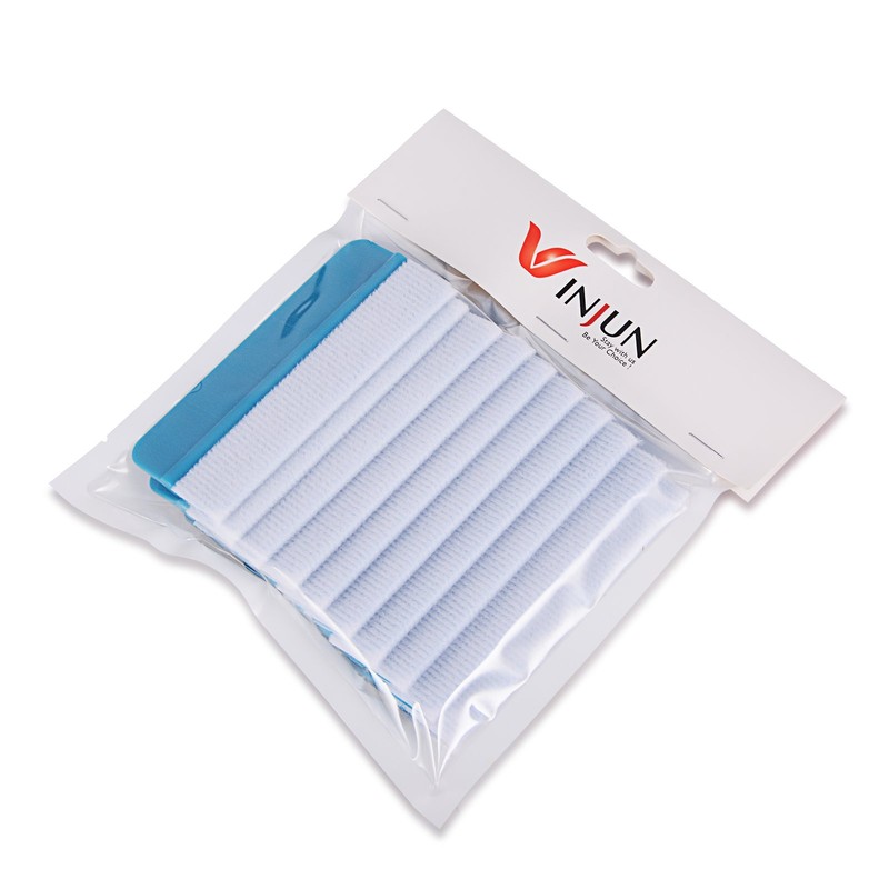 Winjun 10 Pack Blue Plastic Felt Edge Squeegee Scratch Free