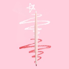 VavaSans Gel Eyeliner Mechanical Pencil White and Pink Dual Ended Two Color Retractable Eye Liner Pigmented Smooth Creamy Textured Waterproof Smudge Proof Long Lasting Makeup