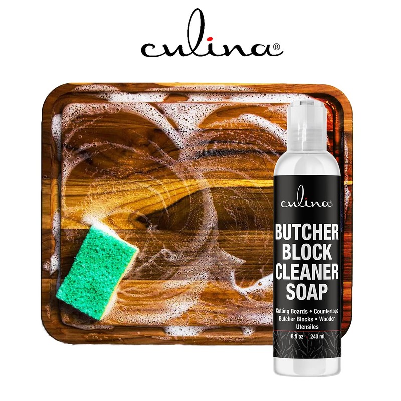 Culina All Natural Cutting Board Butcher Block Countertop wooden Utensils