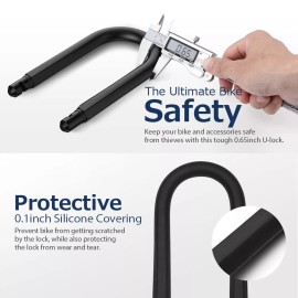 Sportneer Bike Lock: Heavy Duty Anti Theft Bike U Lock with 5ft Security Stee...