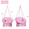 Goutime Hammock Chair, Macrame Hanging Swing Chairs with Cushion and