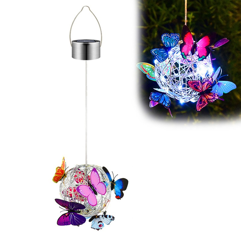 Hanging Solar Light Butterfly Solar Garden Lights with Colourful Butterflies