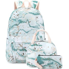 Bluboon Teen Girls School Backpack Kids Bookbag Set with Lunch Box Pencil Case Travel Laptop Backpack Casual Daypacks (Gray)