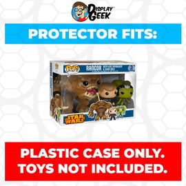Display Geek, 1 x Plastic Pop Protector Only Compatible with 3 Pack Rancor with Luke Skywalker & Slave Oola Funko Pop Box - Nothing Else fits