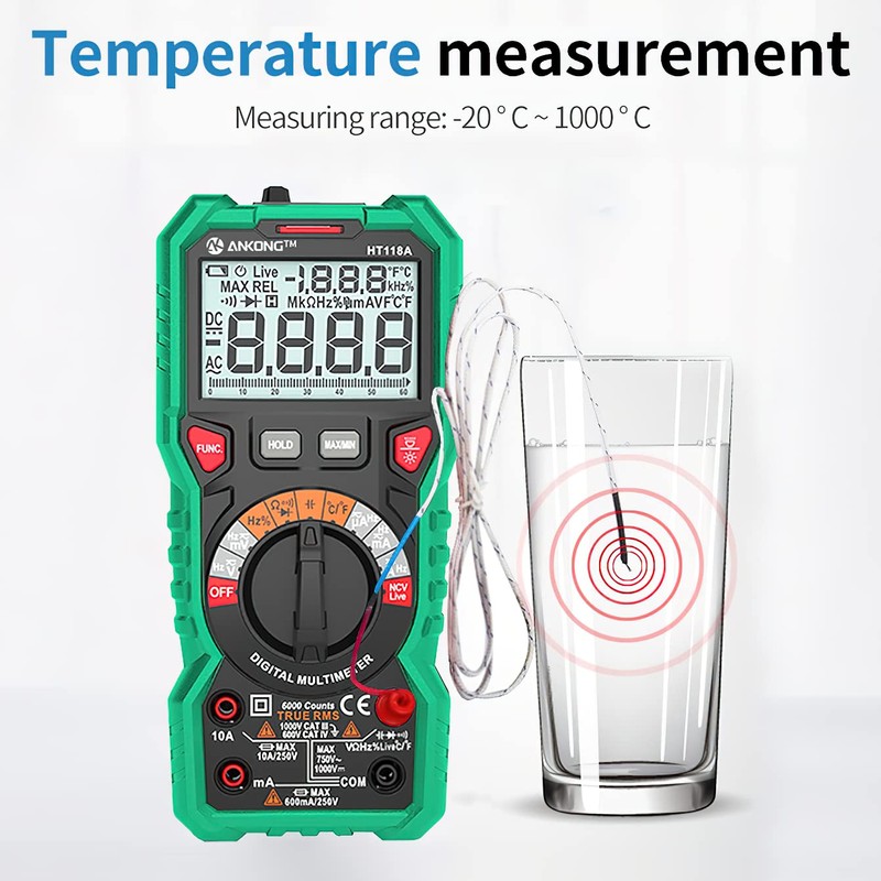 ANKONG TRMS Digital Multimeter - Fast Accurate Voltage Current Resistance