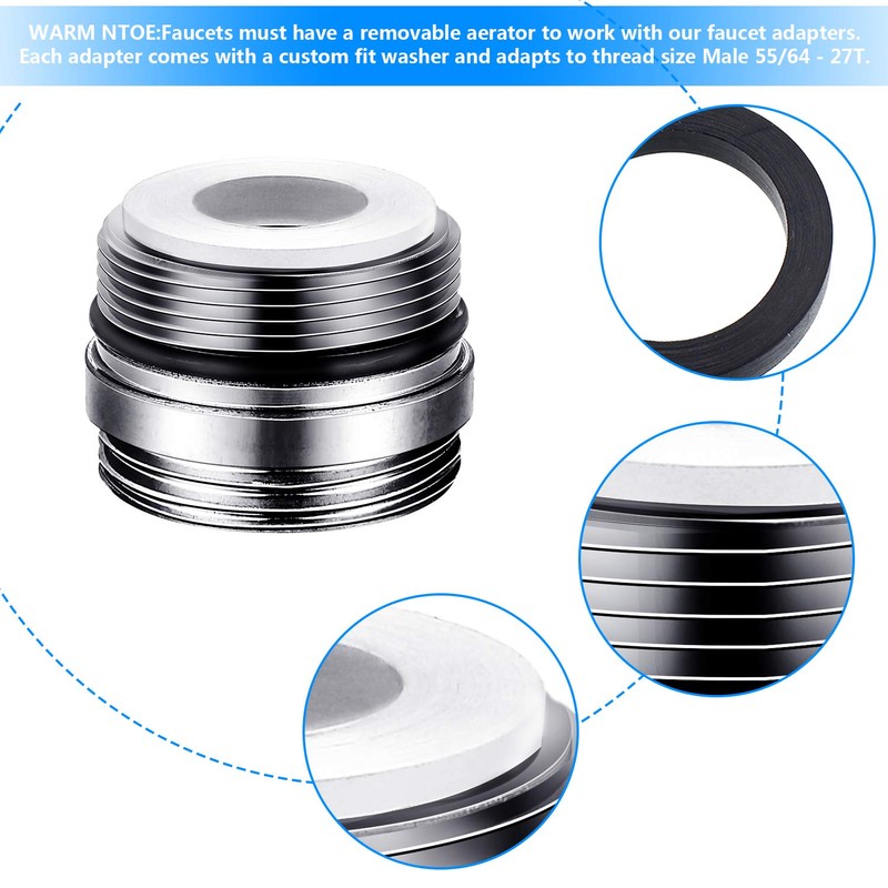Hotop 7 Pieces Faucet Adapter Kit, Kitchen Sink Brass Aerator
