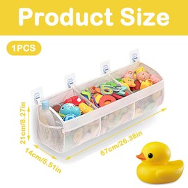 Bath Toy Storage, Bath Toy Storage, Bath Toy Mesh Bag, Storage and Sorting of Toys, Ideal for Baths (White)