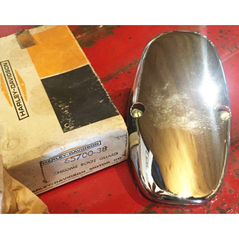 AAOK 1945 style BOOT GUARD HEAT SHIELD for Harley Exhaust