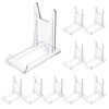 WANDIC Acrylic Plate Stands, 10 Pcs Mini Clear Plastic Display