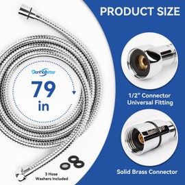 Stainless Steel Shower Head Hose,Shower Hose For Hand Held Shower Heads with Copper Core Brass Insert and Nut Replacement Shower Hose (79 In Chrome plated, 1) -5 Years Quality Assurance