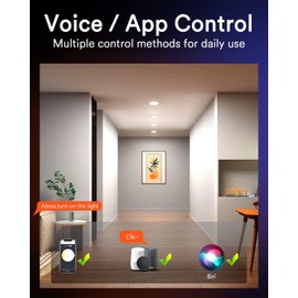 Lumary Smart Recessed Lighting 4 Inch, Color Changing LED Downlight 9W 780LM, Wi-Fi Bluetooth Soffit Lights with J-Box, Compatible with Alexa/Google Assistant/BT Remote, ETL Listed, 1 Pack