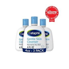 Face Wash by CETAPHIL, Hydrating Gentle Skin Cleanser for Dry to Normal Sensitive Skin, NEW 4 oz 3 Pack, Fragrance Free, Soap Free and Non-Foaming
