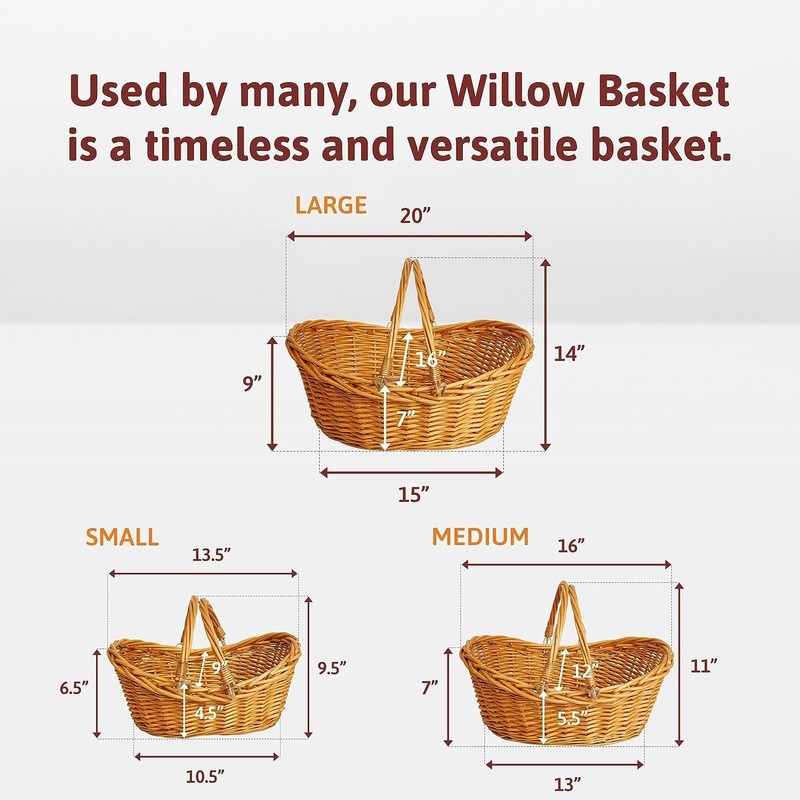 Wald Imports - Small Light Brown Hand Woven Wicker Basket