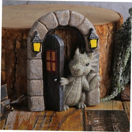 Levemolo Mini Resin Dragon Garden Statue Unique Outdoor Ornament Resin Dragon Decor Garden Decorations