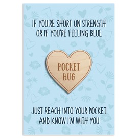 Pocket Hug Token with Card Small Gifts Good Luck Gifts Thinking of You Gifts Long Distance Relationship Boyfriend Keepsake Gifts for Him Cute Wooden Letterbox I Love You Present for Her