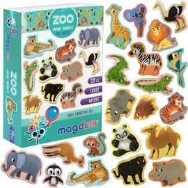 Fridge Magnets For Toddlers Magdum - 20 ZOO Animal Kids Fridge Magnets - Animal Magnets For Toddlers - Fridge Magnets For Kids - Kids Magnets - Magnetic Shapes - Magnet Toy - Kids Magnets For Fridge