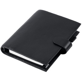 Moterm A5 Luxe Rings Planner - Genuine Leather Binder Organizer(Pebble-Black, 30mm Ring)