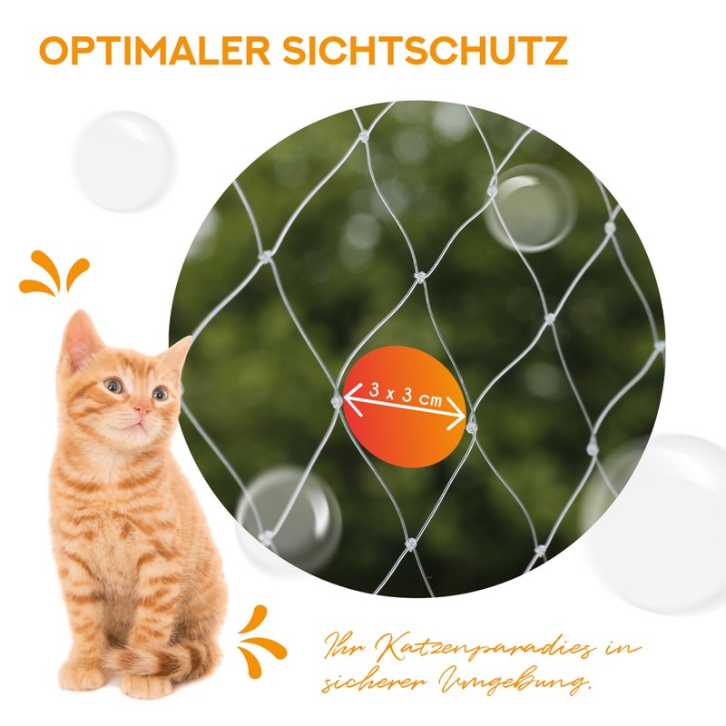 NEEZ Cat Net for Balcony and Window. Transparent Protective Net