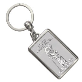 Saint Christopher HC Silver Key Ring Patron Saint of Travellers and Drivers for the Keychain with Saint Figure as a Gift for Beginners Drivers, multicoloured