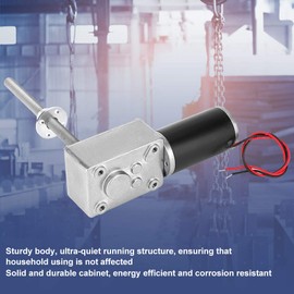 12V High Torque Geared Motor, 1280 M8 Double Shaft Worm Gear Motor, Right and Left Coaxial Motor with Flange (Reduction Ratio 200)