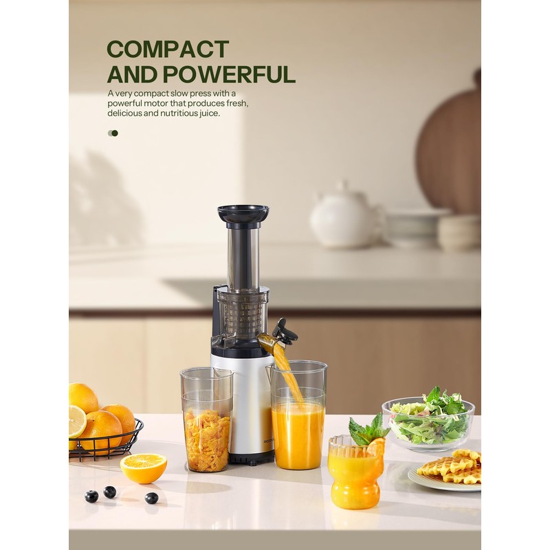 Masticating Juicer Machines, Reemix Cold Press juicer Machine Compact Size,